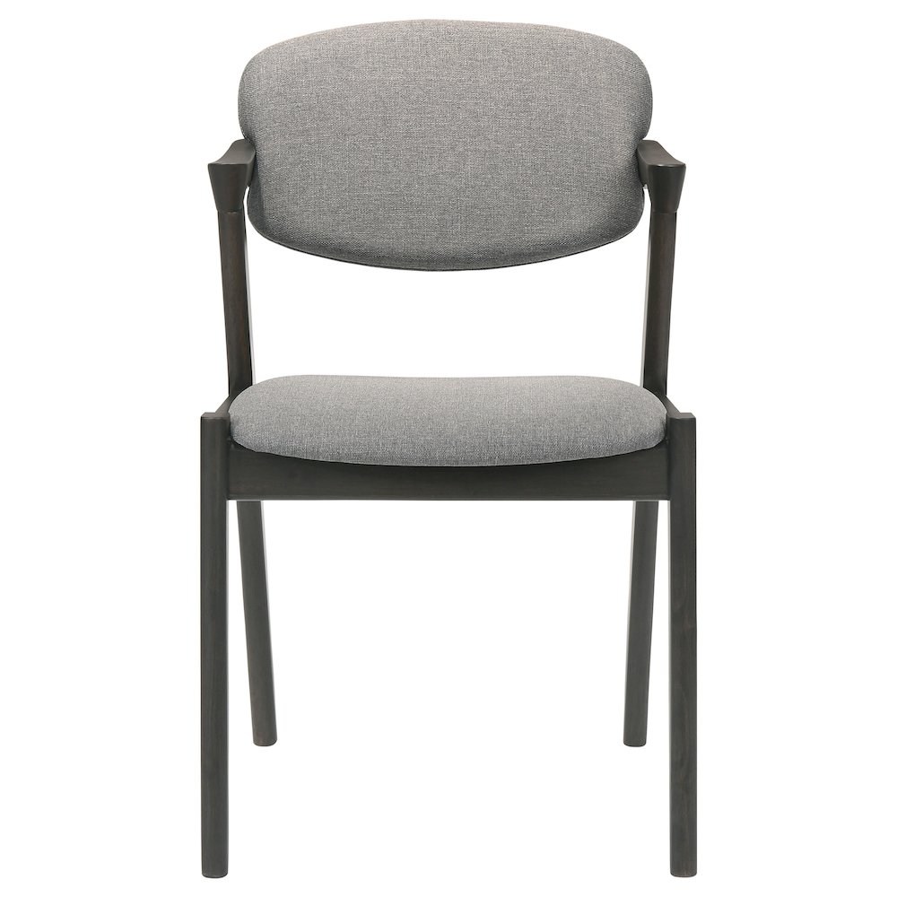 Brown Grey and Black Upholstered Dining Chairs (Set of 2). Picture 4