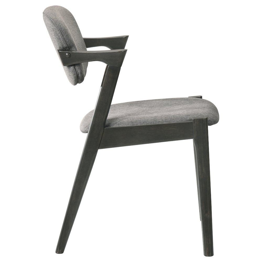 Brown Grey and Black Upholstered Dining Chairs (Set of 2). Picture 9