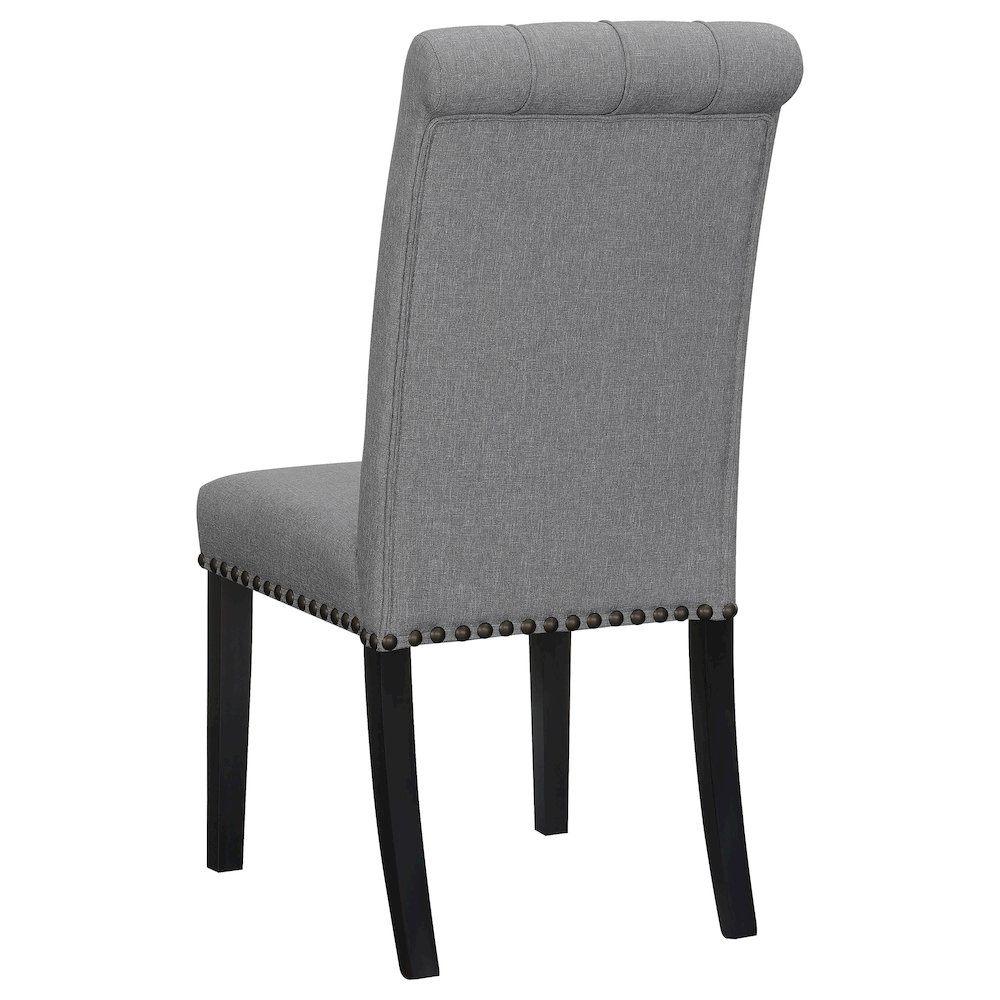 Upholstered Tufted Side Chairs with Nailhead Trim (Set of 2). Picture 7