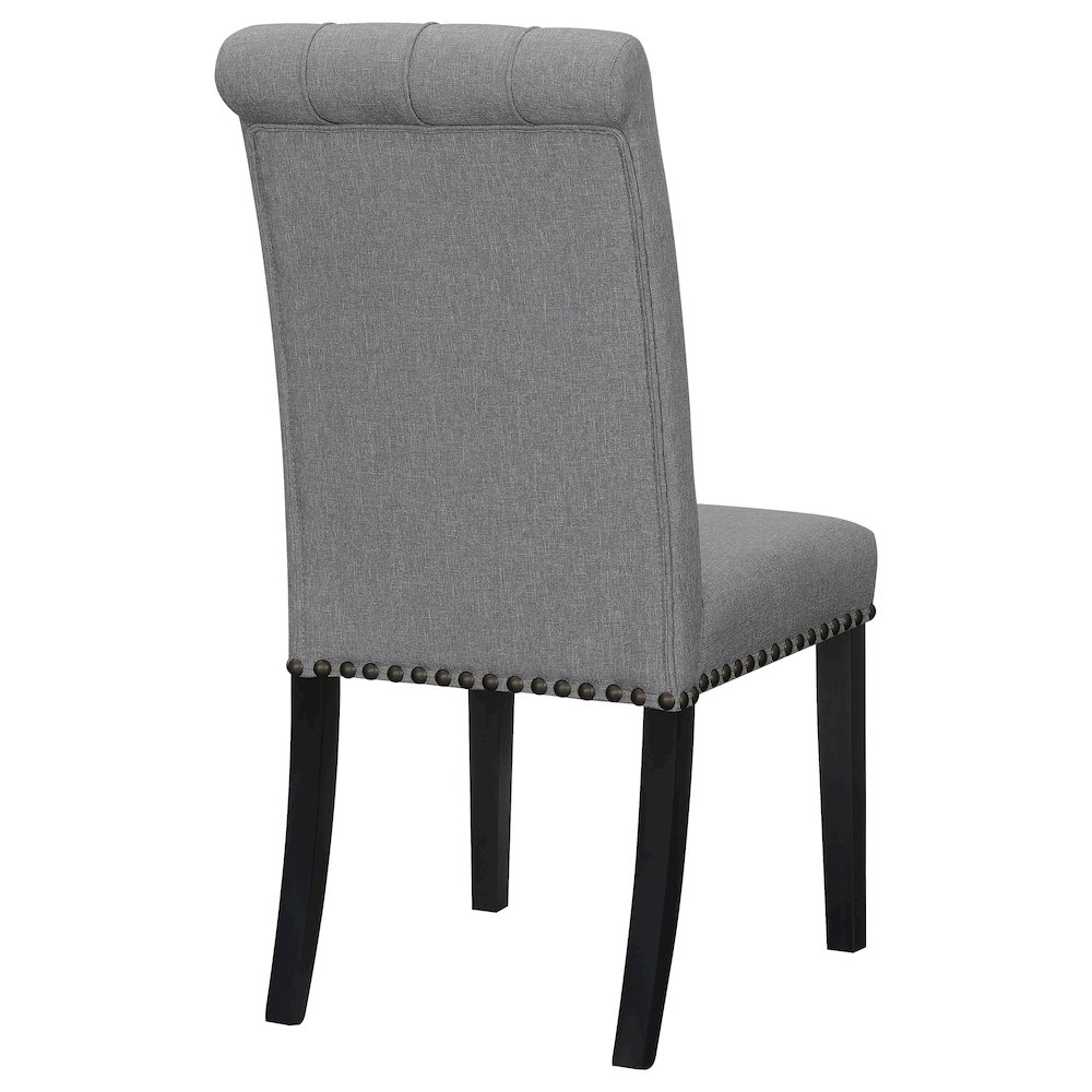 Upholstered Tufted Side Chairs with Nailhead Trim (Set of 2). Picture 8