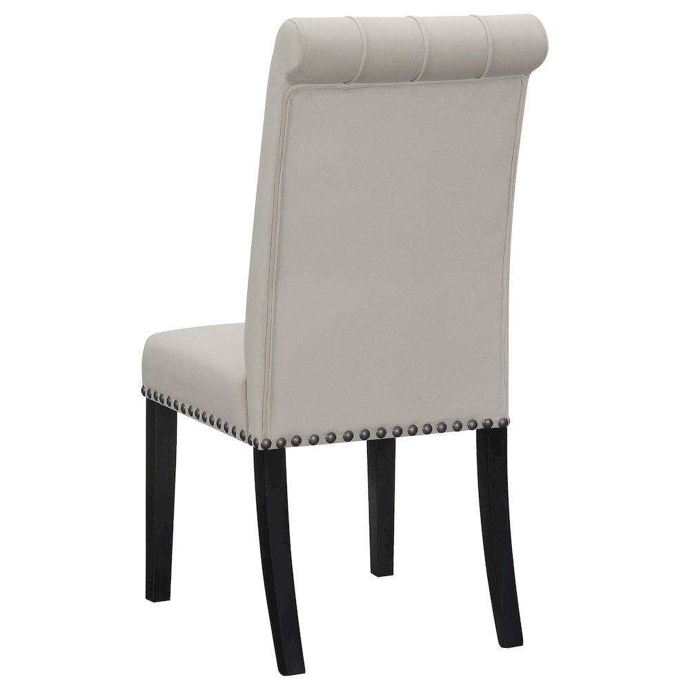 Upholstered Tufted Side Chairs with Nailhead Trim (Set of 2). Picture 7