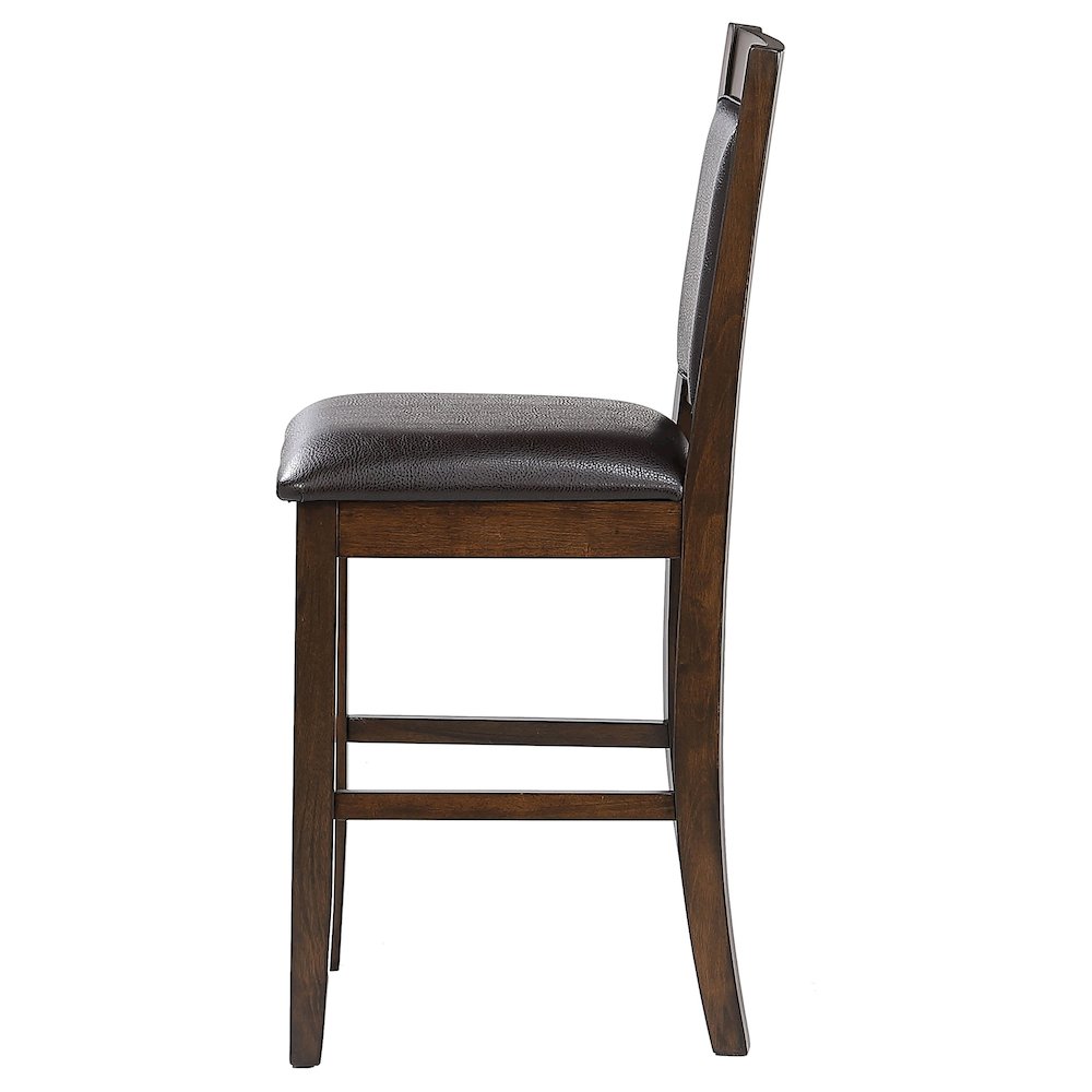 Brown and Walnut Upholstered Counter Height Stools (Set of 2). Picture 6