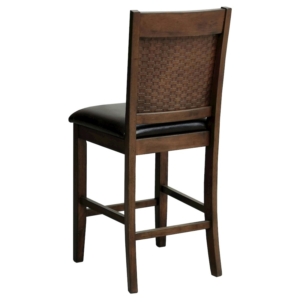 Brown and Walnut Upholstered Counter Height Stools (Set of 2). Picture 7