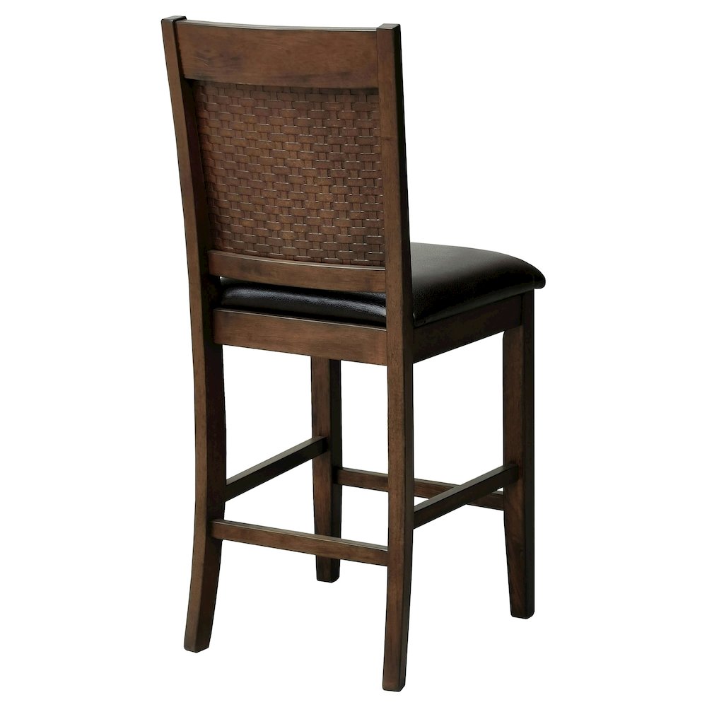 Brown and Walnut Upholstered Counter Height Stools (Set of 2). Picture 8
