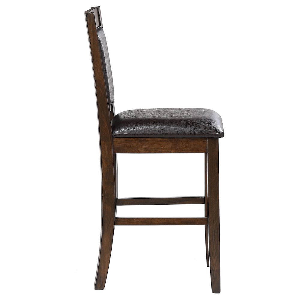 Brown and Walnut Upholstered Counter Height Stools (Set of 2). Picture 9