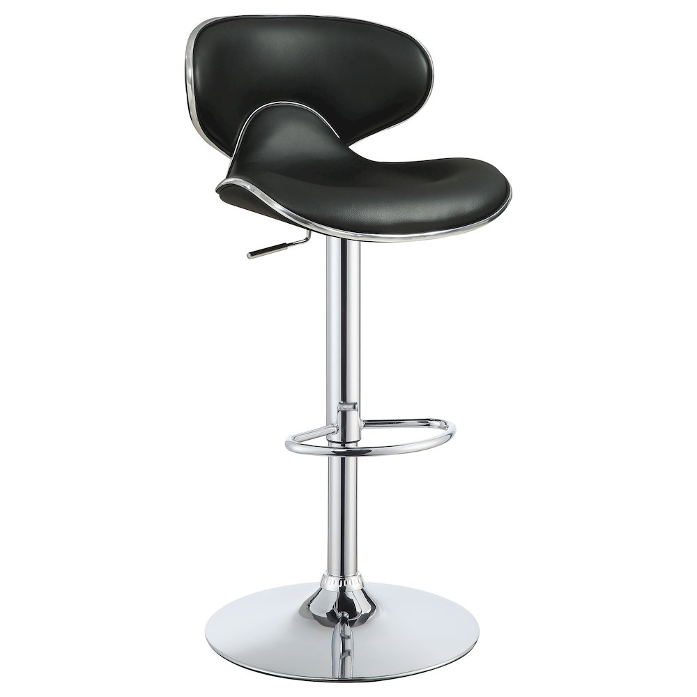 Contemporary Chrome Adjustable Bar Stools (Set of 2). Picture 2