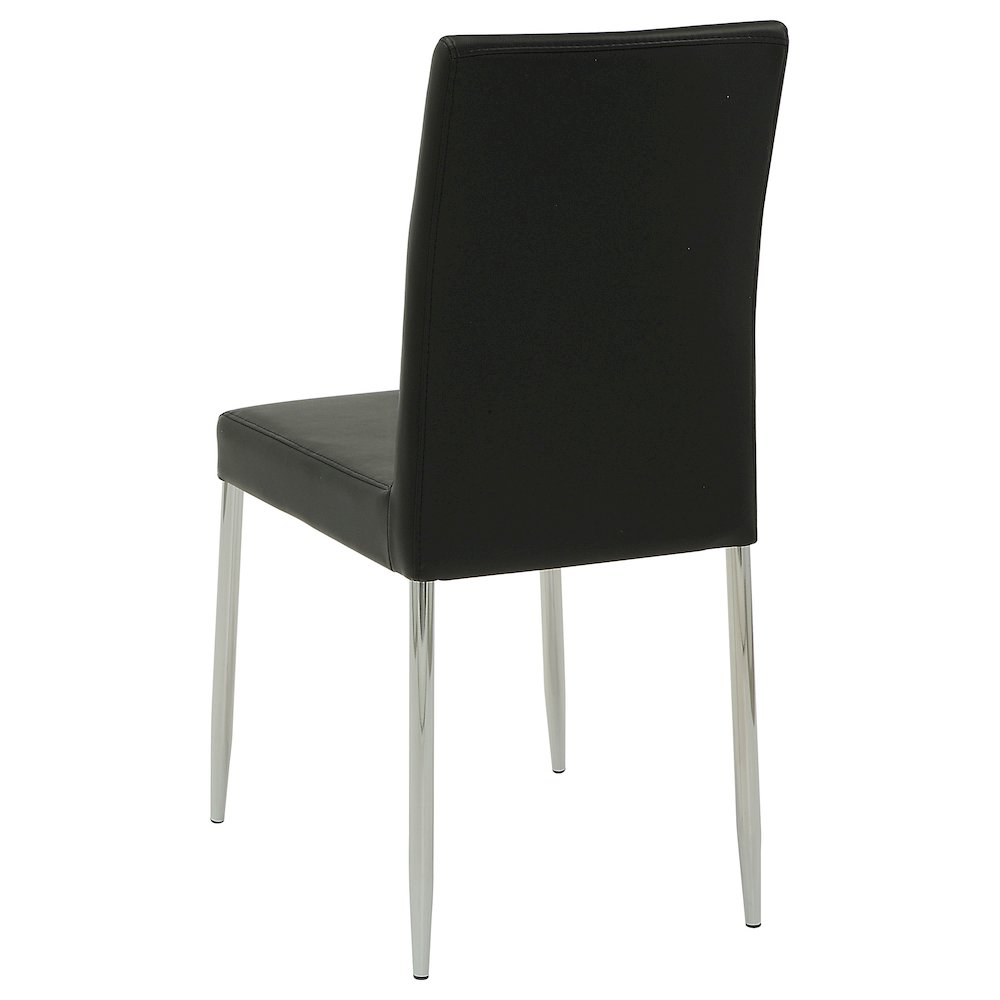 Casual Faux Leather Chrome Dining Chairs (Set of 4). Picture 4