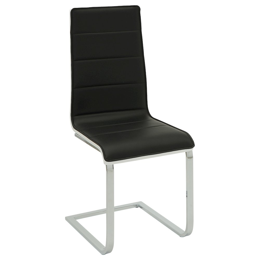 Contemporary Faux Leather Chrome Dining Chairs (Set of 4). Picture 3
