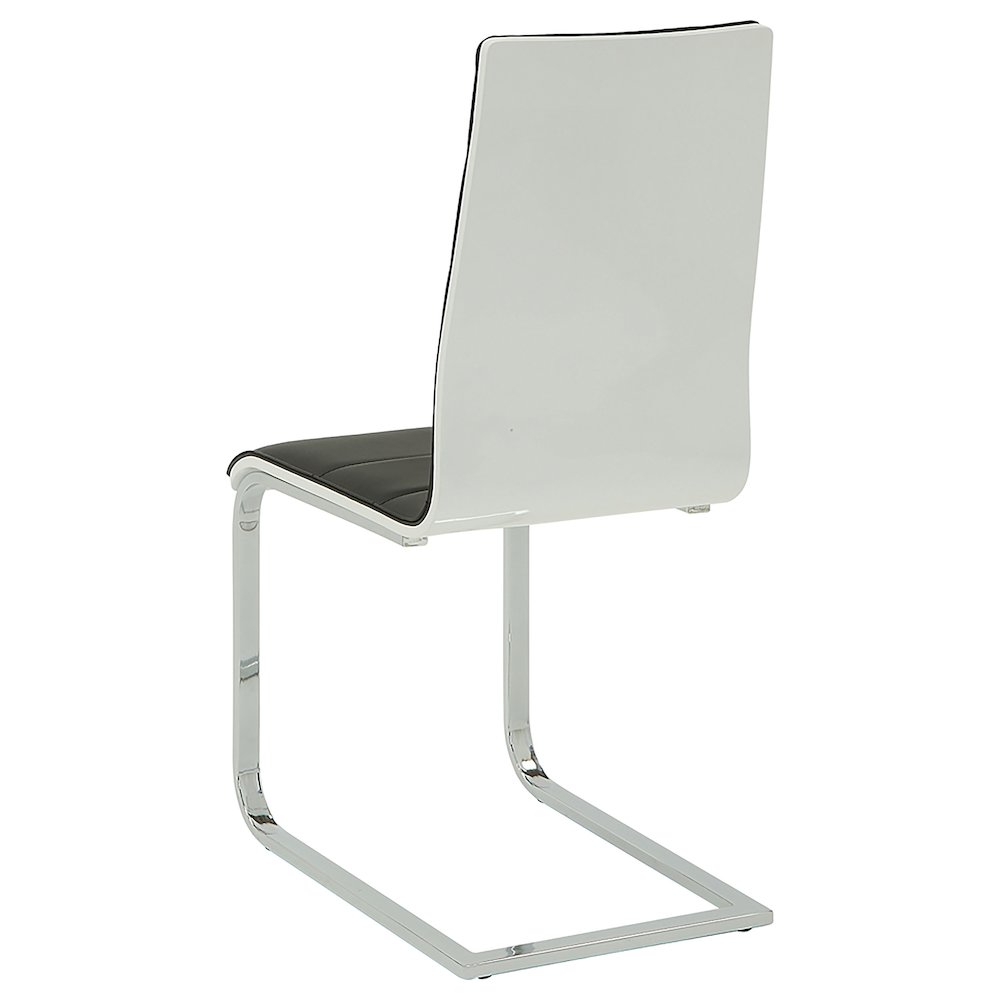 Contemporary Faux Leather Chrome Dining Chairs (Set of 4). Picture 4