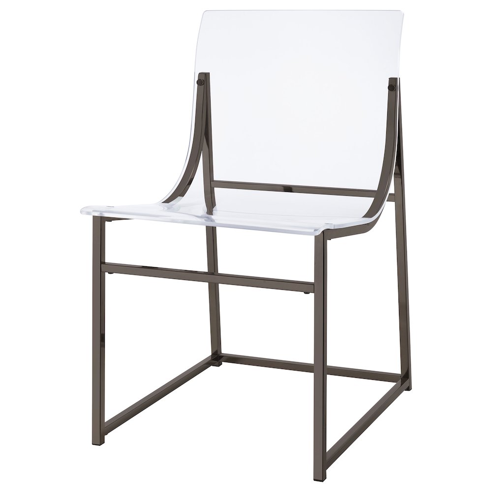 Clear and Black Nickel Acrylic Side Chair (Set of 2). Picture 5