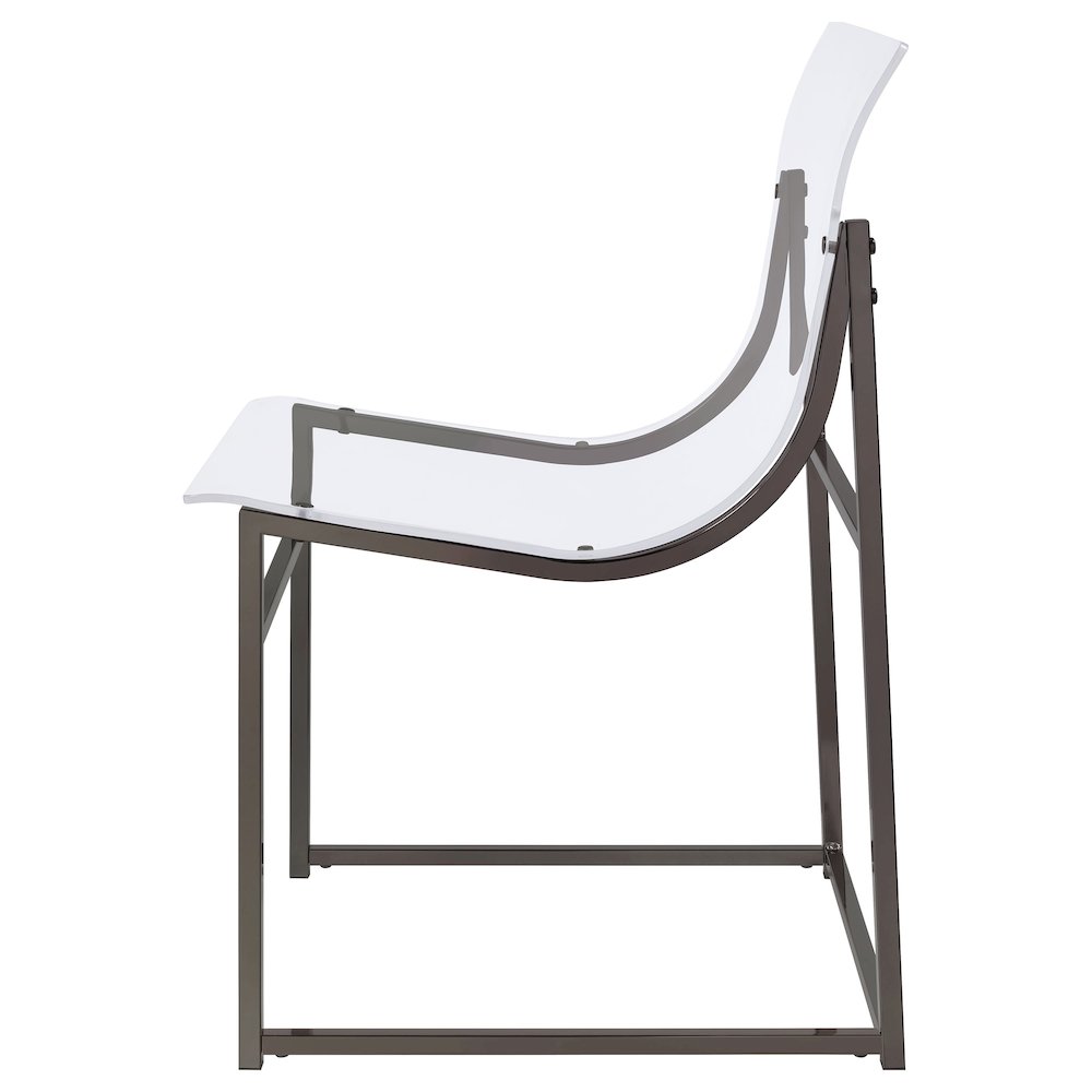 Clear and Black Nickel Acrylic Side Chair (Set of 2). Picture 6