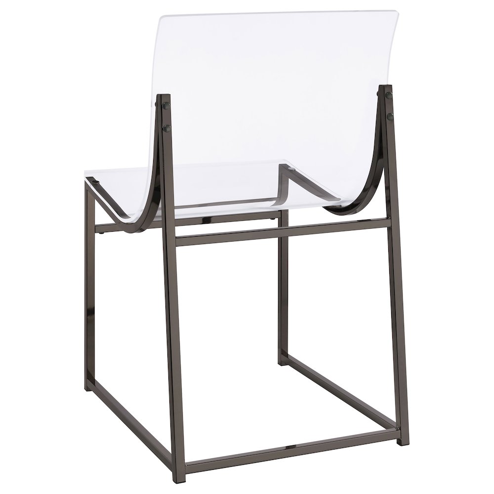 Clear and Black Nickel Acrylic Side Chair (Set of 2). Picture 7