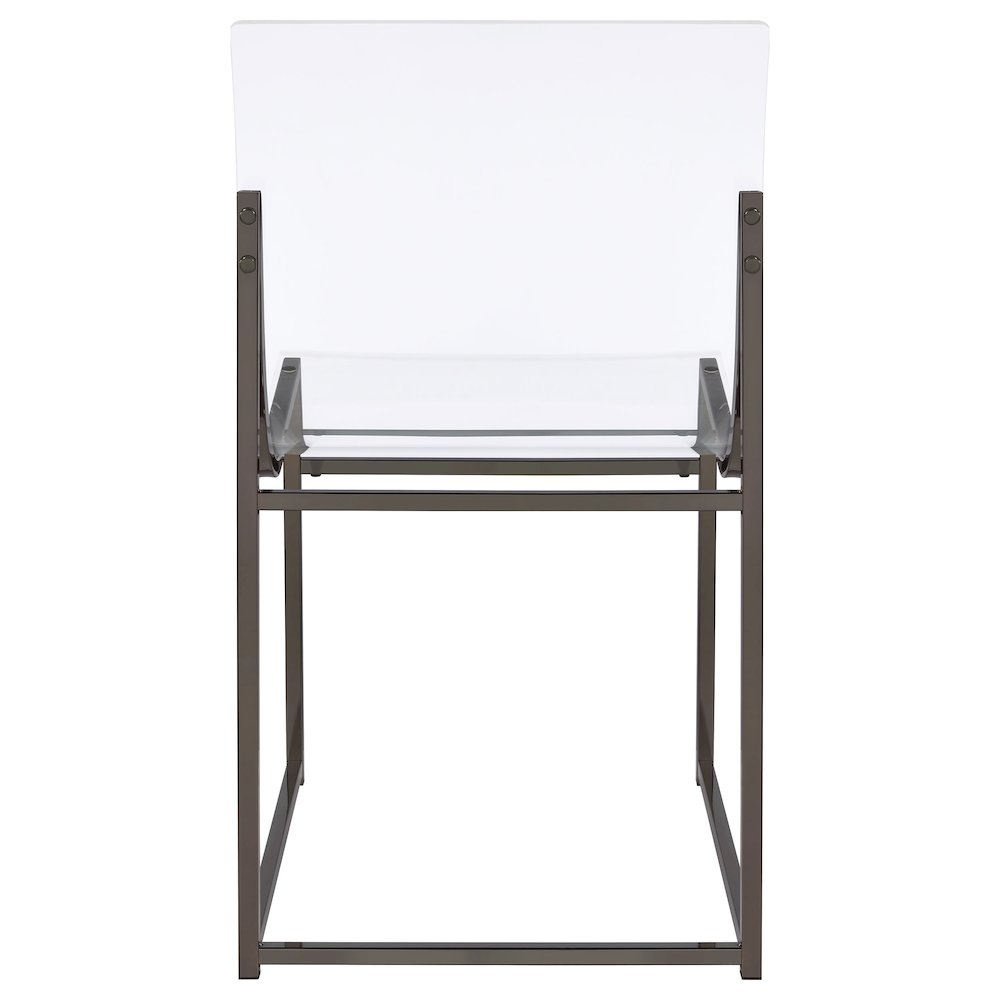Clear and Black Nickel Acrylic Side Chair (Set of 2). Picture 8