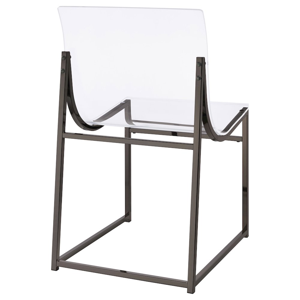 Clear and Black Nickel Acrylic Side Chair (Set of 2). Picture 9