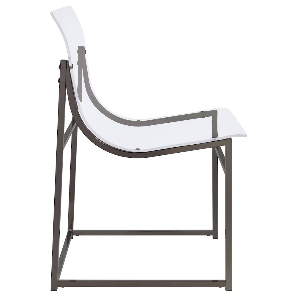Clear and Black Nickel Acrylic Side Chair (Set of 2). Picture 10