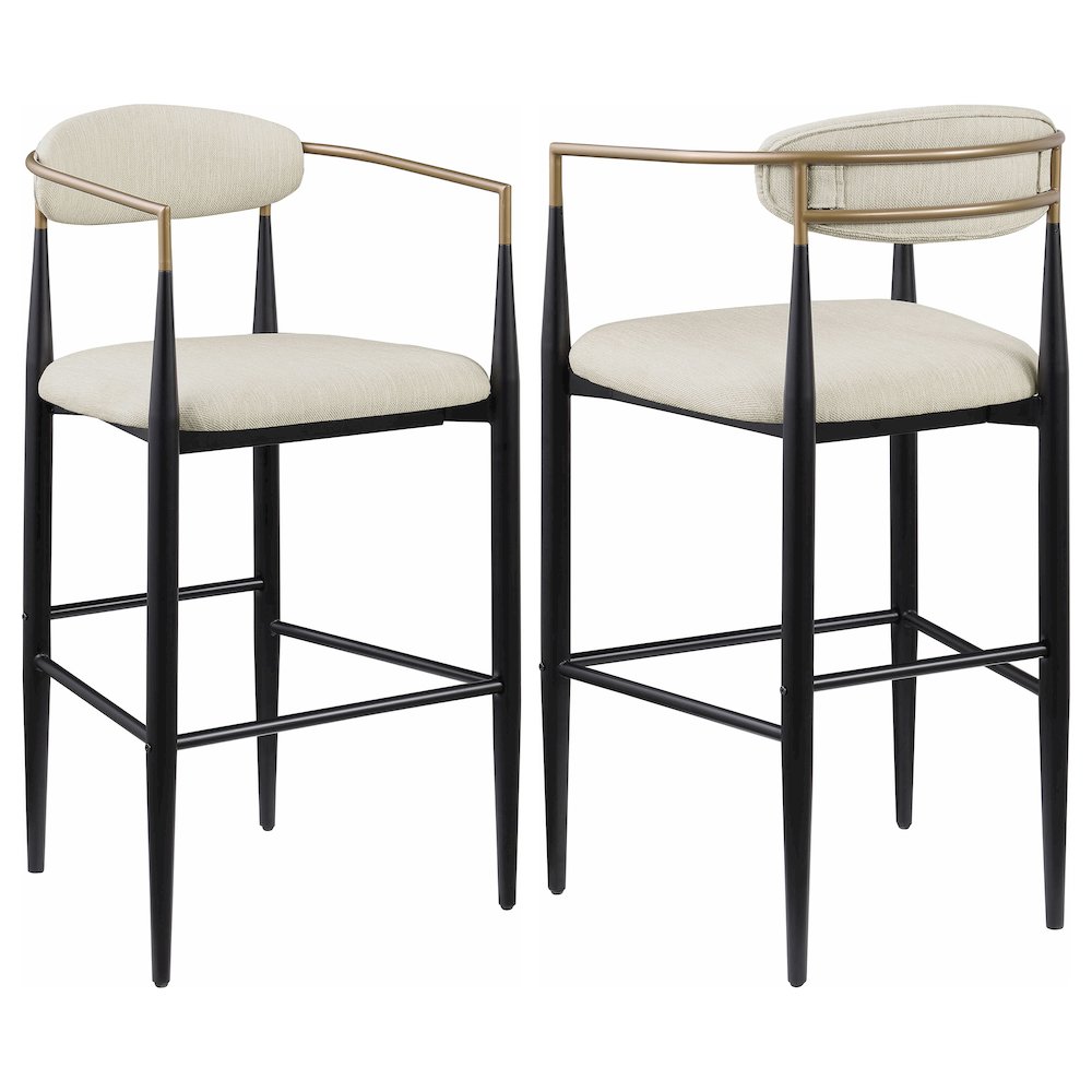 Upholstered Stool with Metal Leg. Picture 1