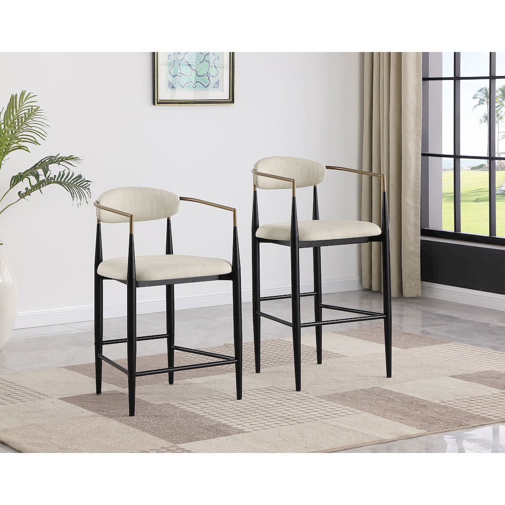 Upholstered Stool with Metal Leg. Picture 14