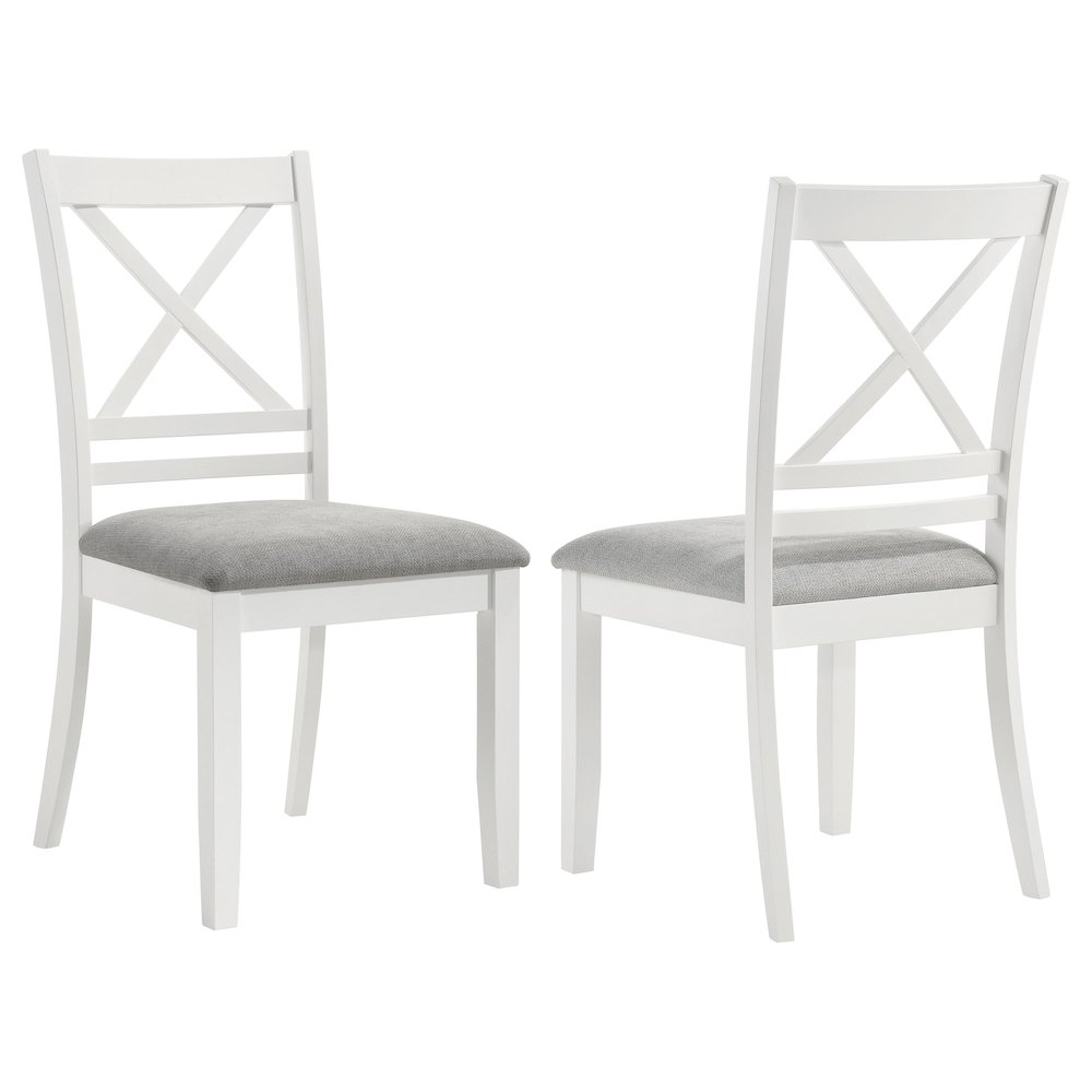 White Cross Back Side Chair (Set of 2). Picture 1