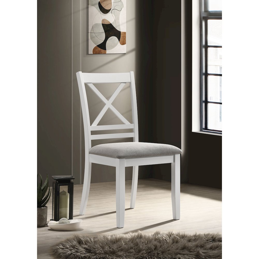 White Cross Back Side Chair (Set of 2). Picture 2