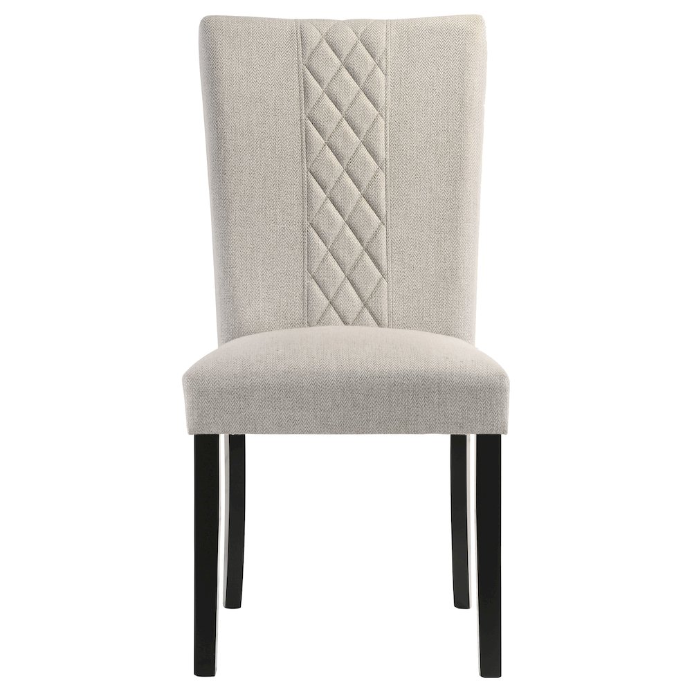 Beige and Black Upholstered Side Chairs (Set of 2). Picture 4