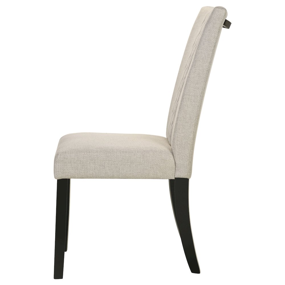 Beige and Black Upholstered Side Chairs (Set of 2). Picture 6