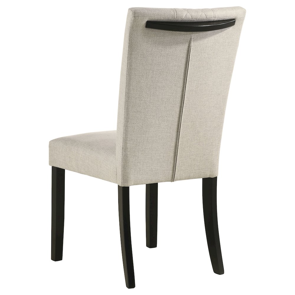 Beige and Black Upholstered Side Chairs (Set of 2). Picture 7