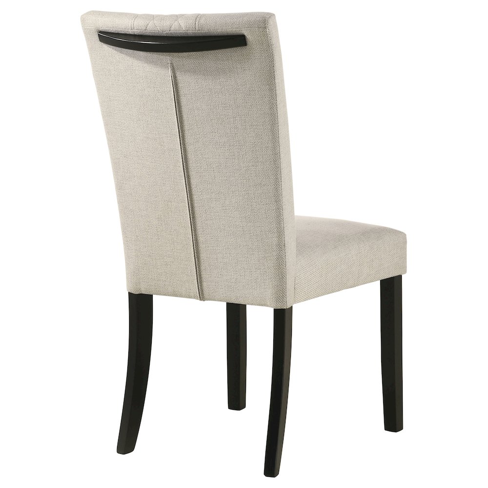Beige and Black Upholstered Side Chairs (Set of 2). Picture 8
