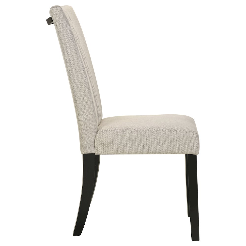 Beige and Black Upholstered Side Chairs (Set of 2). Picture 9