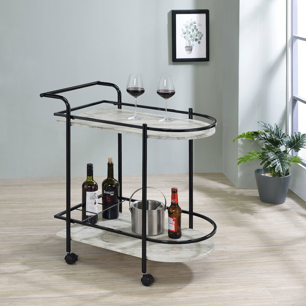 3-bottle Rack Serving Cart with Wheels. Picture 2