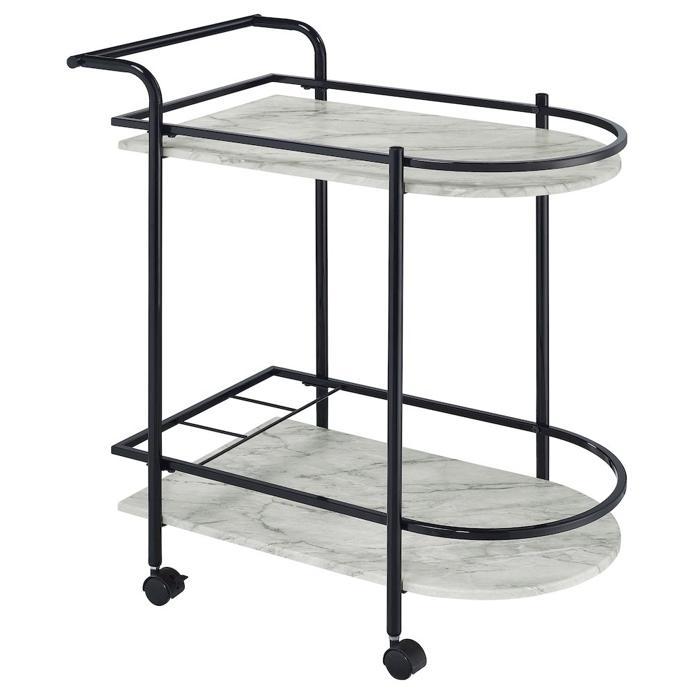 3-bottle Rack Serving Cart with Wheels. Picture 1