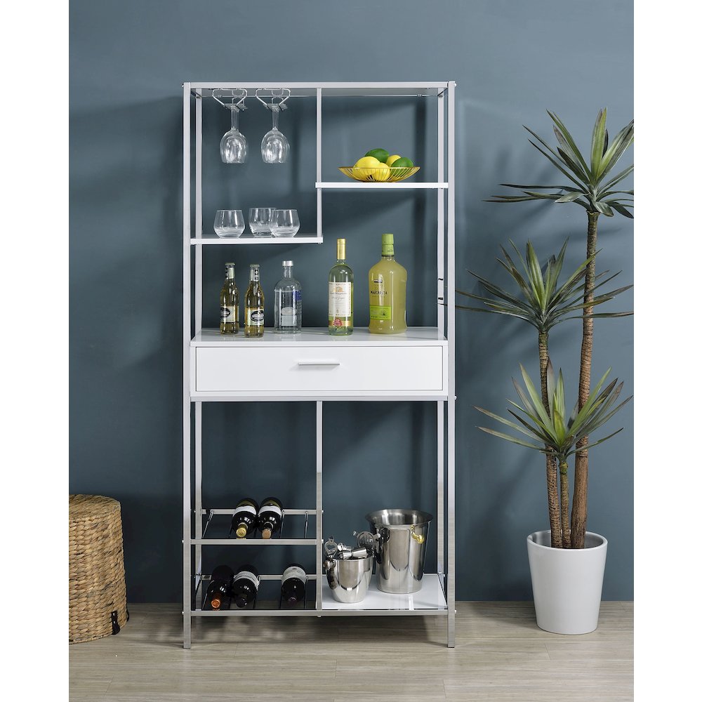 White High Gloss 6-shelf Wine Cabinet. Picture 3