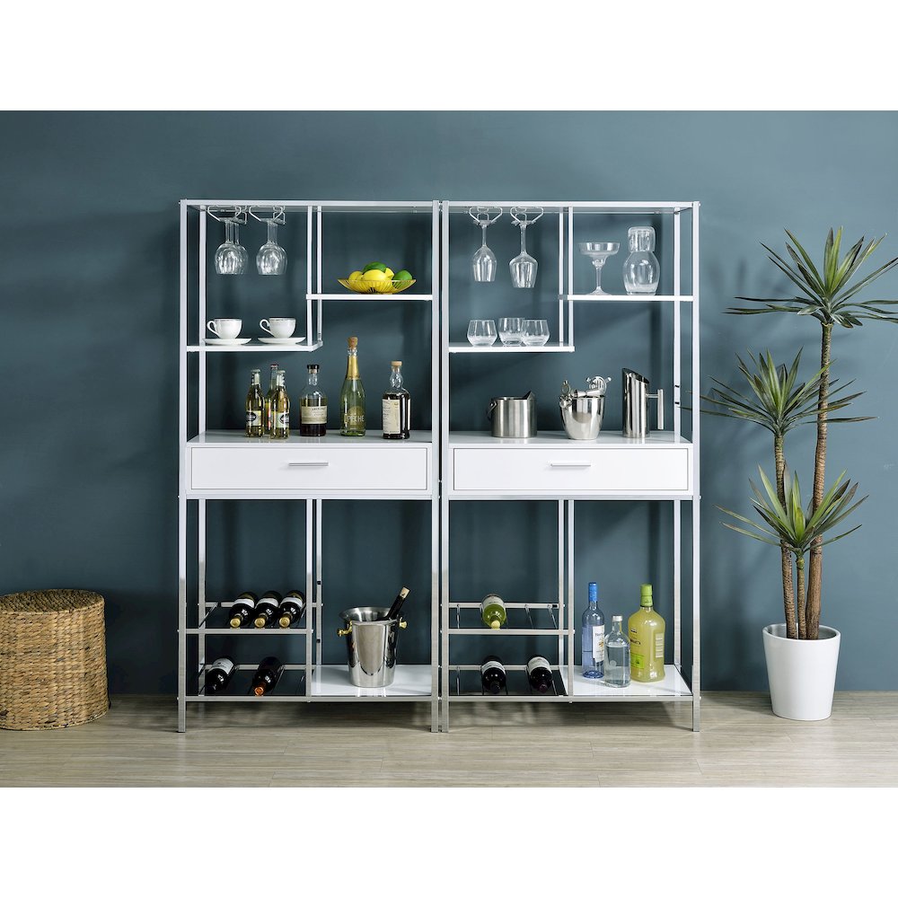 White High Gloss 6-shelf Wine Cabinet. Picture 4