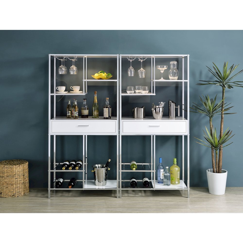White High Gloss 6-shelf Wine Cabinet. Picture 5