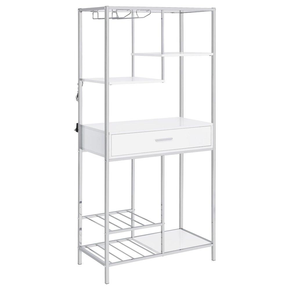 White High Gloss 6-shelf Wine Cabinet. Picture 1