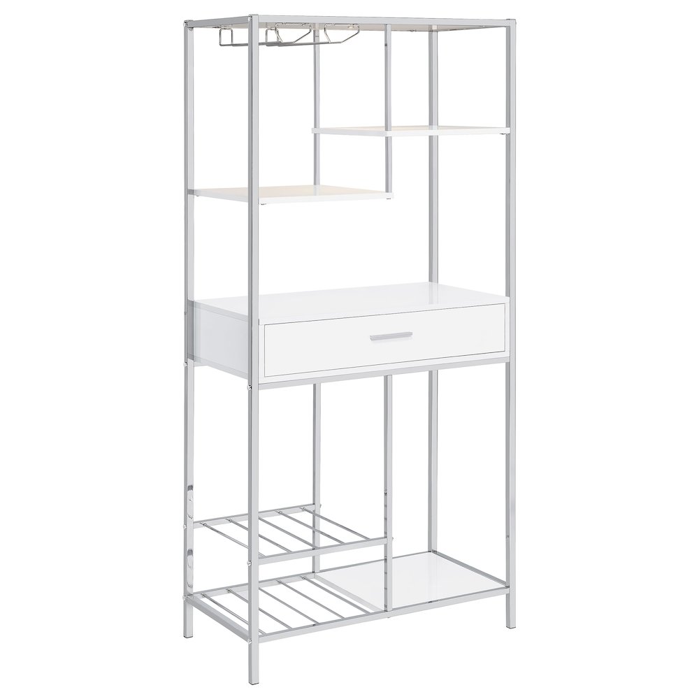White High Gloss 6-shelf Wine Cabinet. Picture 7