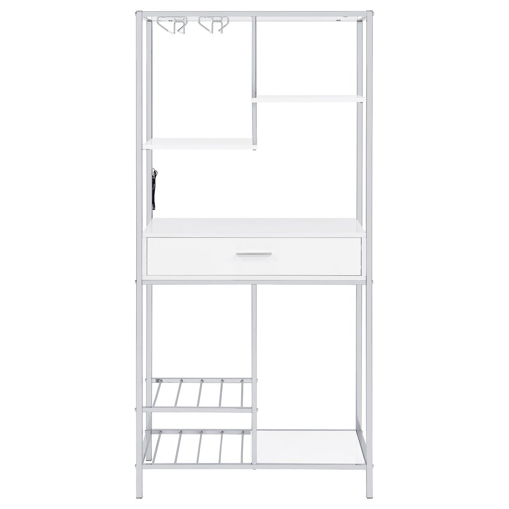 White High Gloss 6-shelf Wine Cabinet. Picture 8