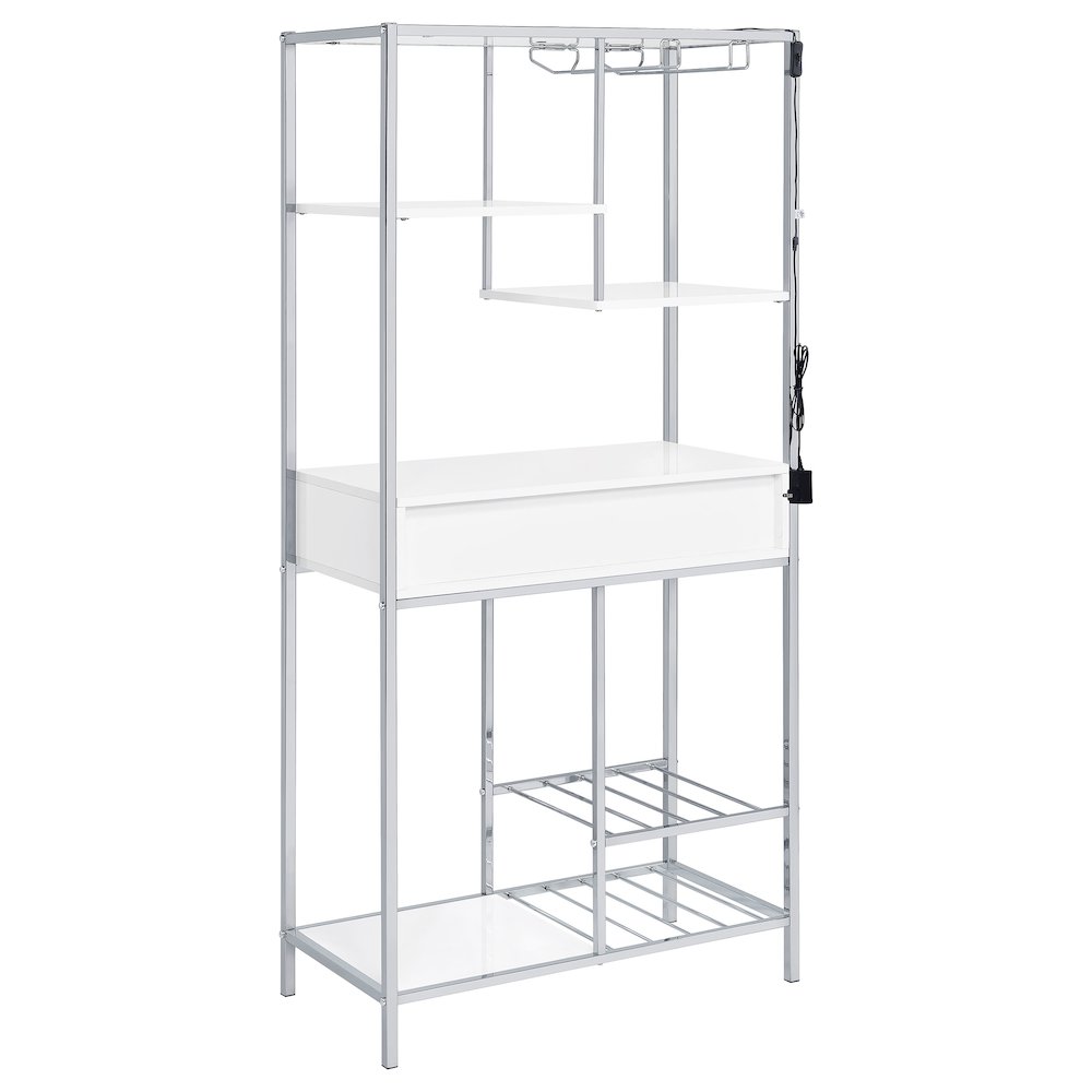 White High Gloss 6-shelf Wine Cabinet. Picture 10