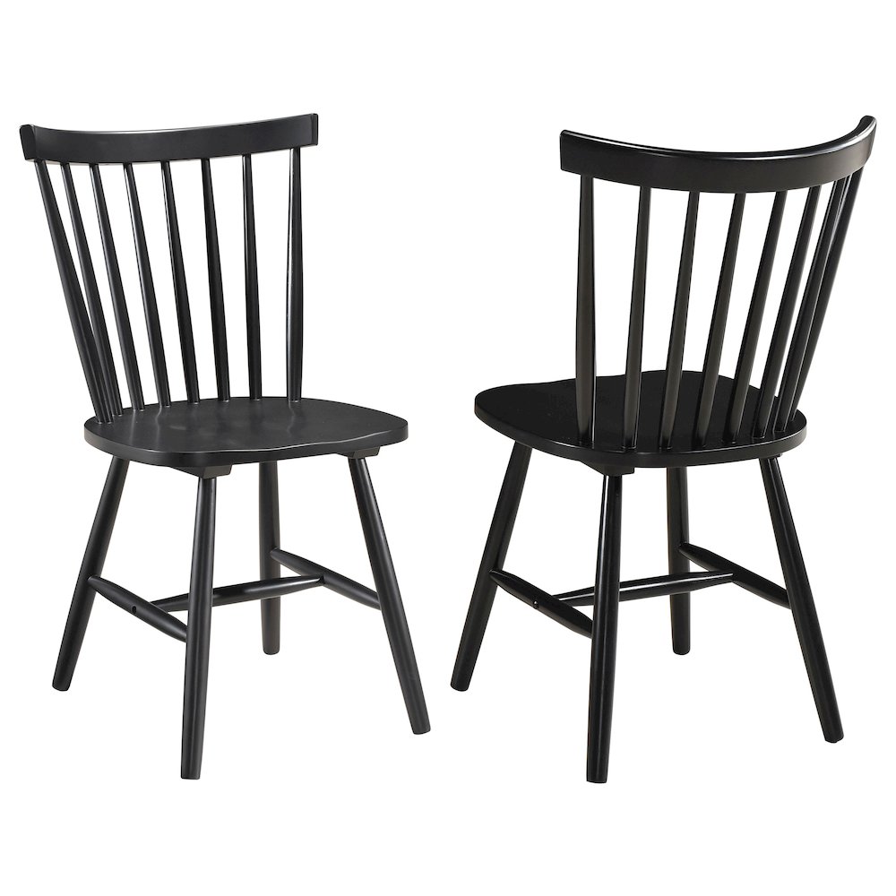 Black Tapered Leg Side Chair (Set of 2). Picture 1