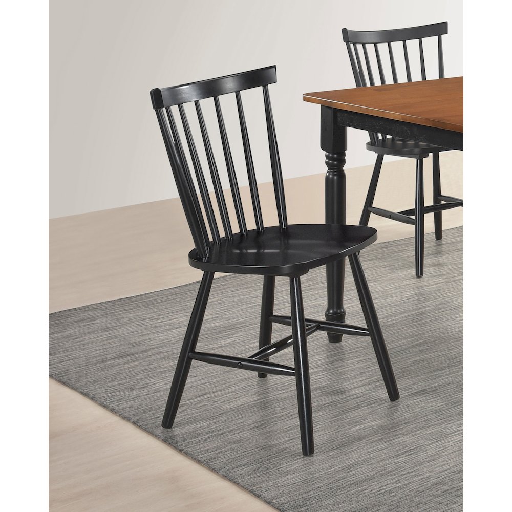Black Tapered Leg Side Chair (Set of 2). Picture 2