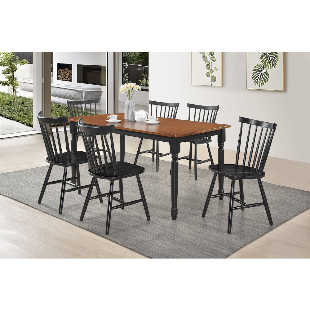 Black Tapered Leg Side Chair (Set of 2). Picture 11