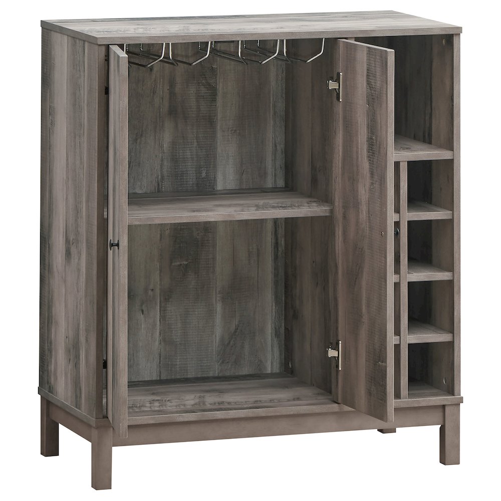 Weathered Acacia Wine Cabinet with 2 Doors. Picture 3