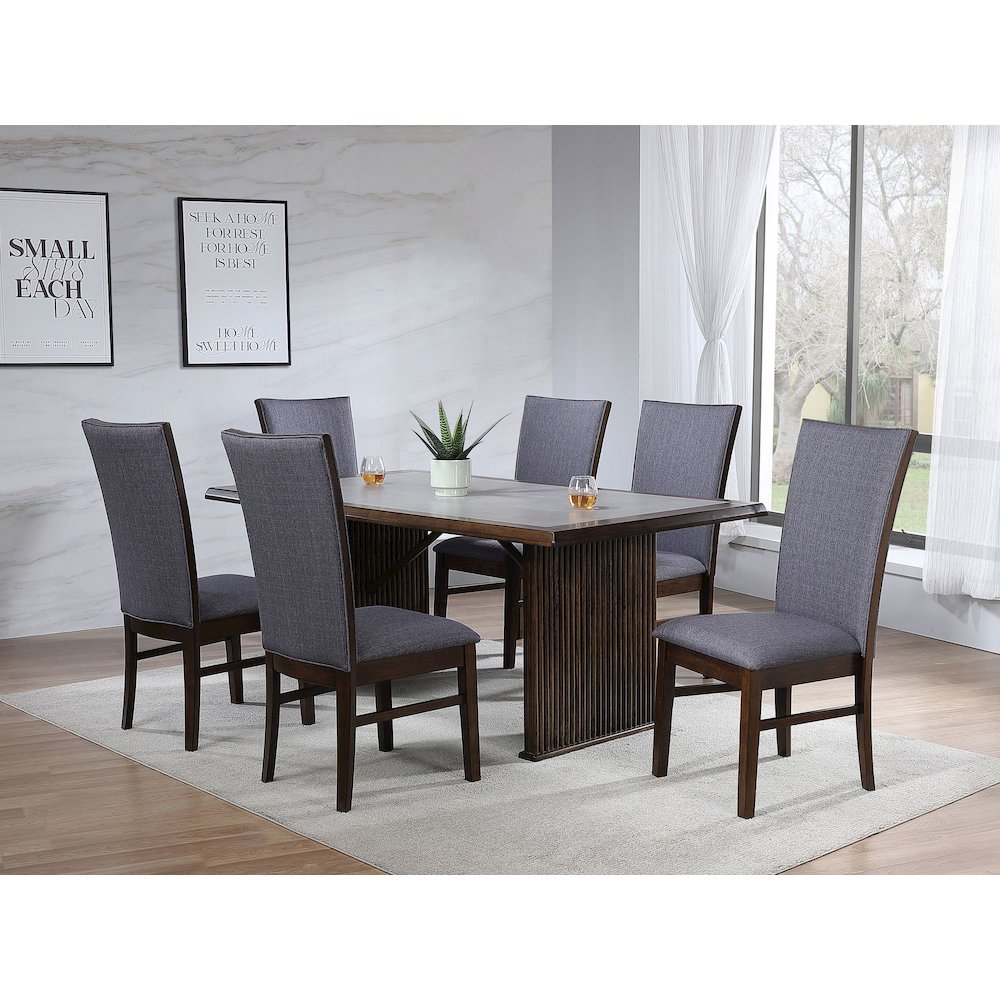 Wawona Grey Upholstered Dining Side Chair Grey (Set of 2). Picture 13