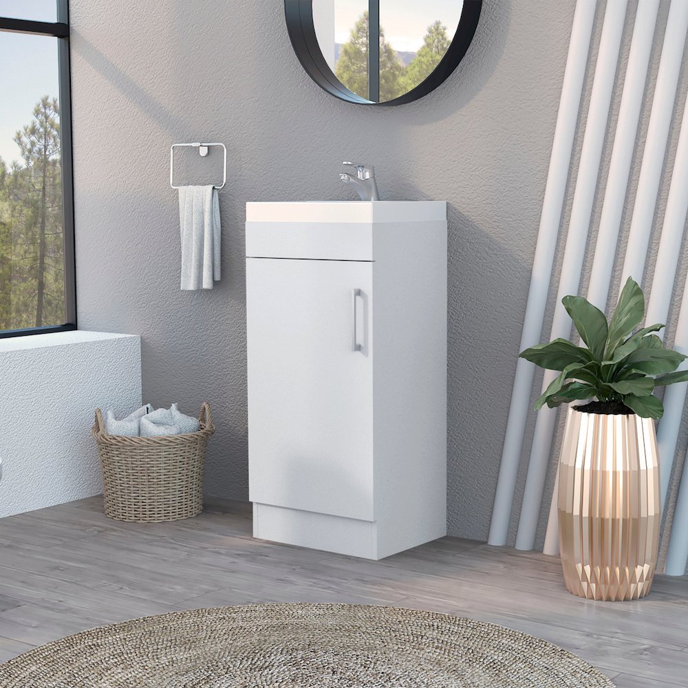 1-Door Vanity Sink White. Picture 4