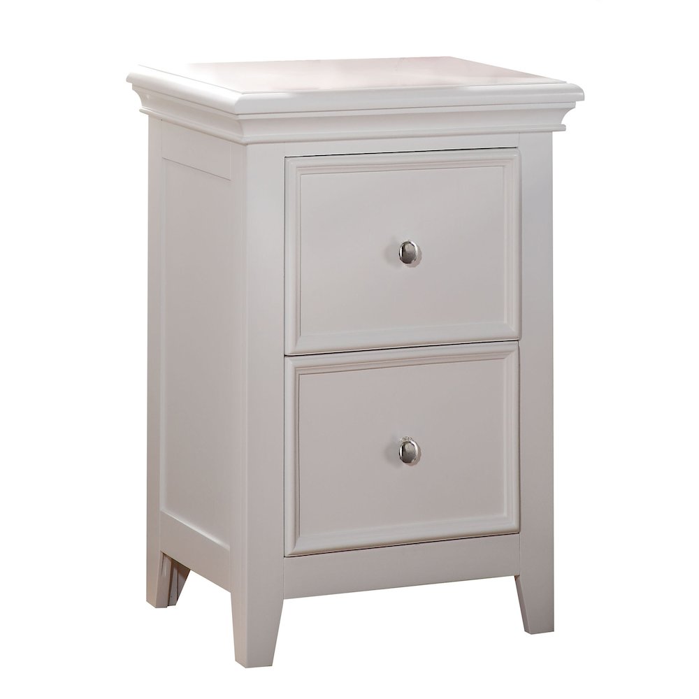 White 2-drawer Nightstand. Picture 1
