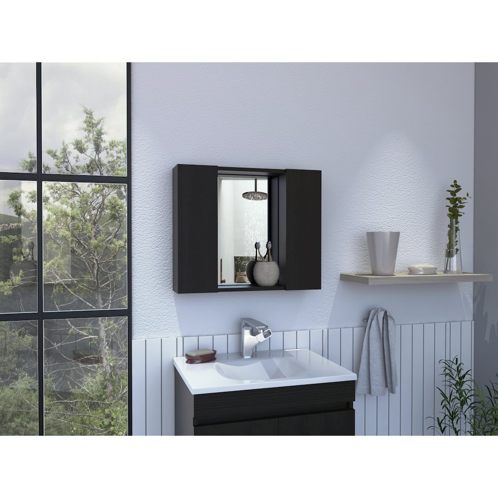 1-Drawer Medicine Cabinet Black Wengue. Picture 4