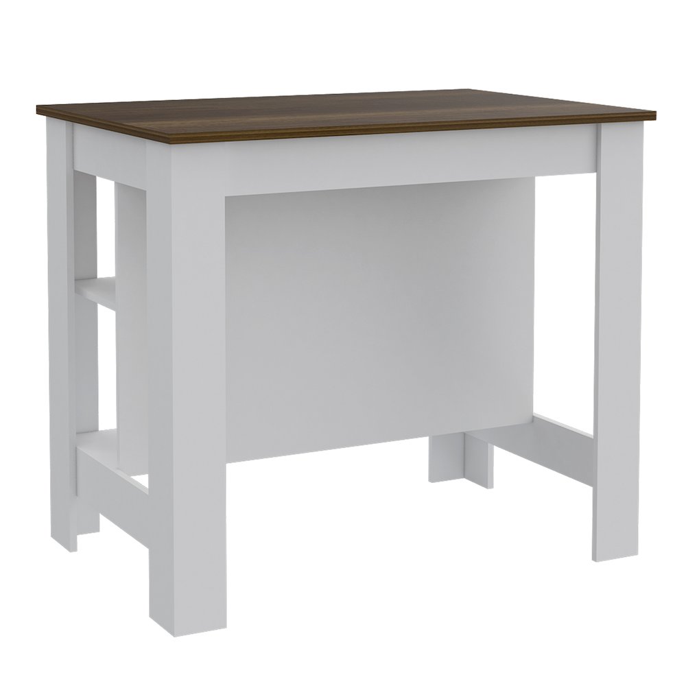 3-Shelf Kitchen Island White and Walnut. Picture 2