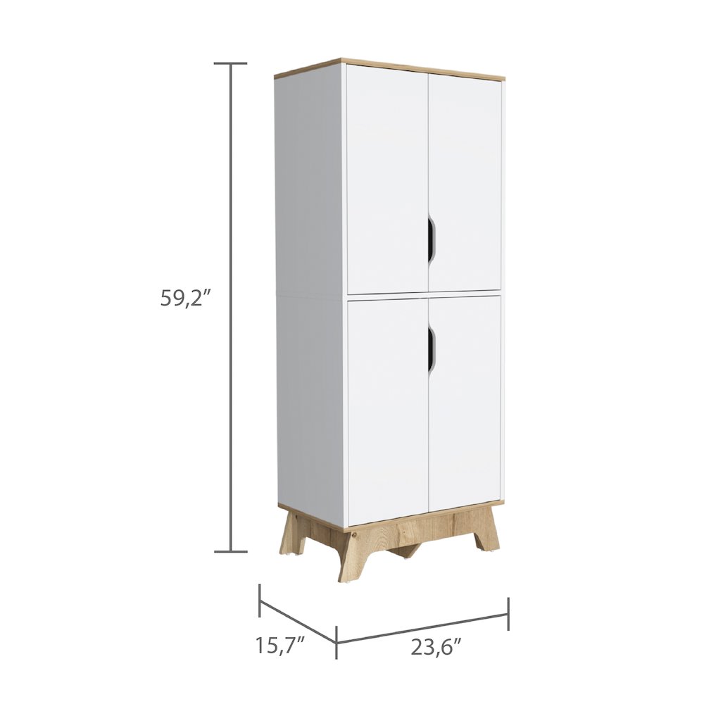 Rectangle Kitchen Pantry Light Oak and White. Picture 3