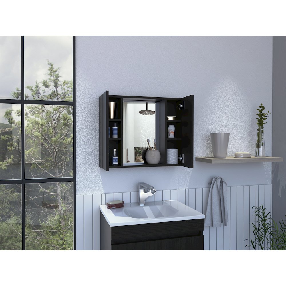 1-Drawer Medicine Cabinet Black Wengue. Picture 5