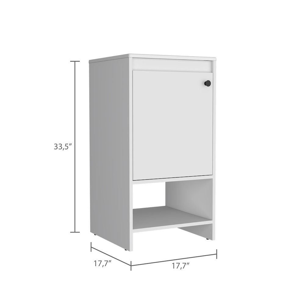 1-Shelf Freestanding Vanity Cabinet White. Picture 3