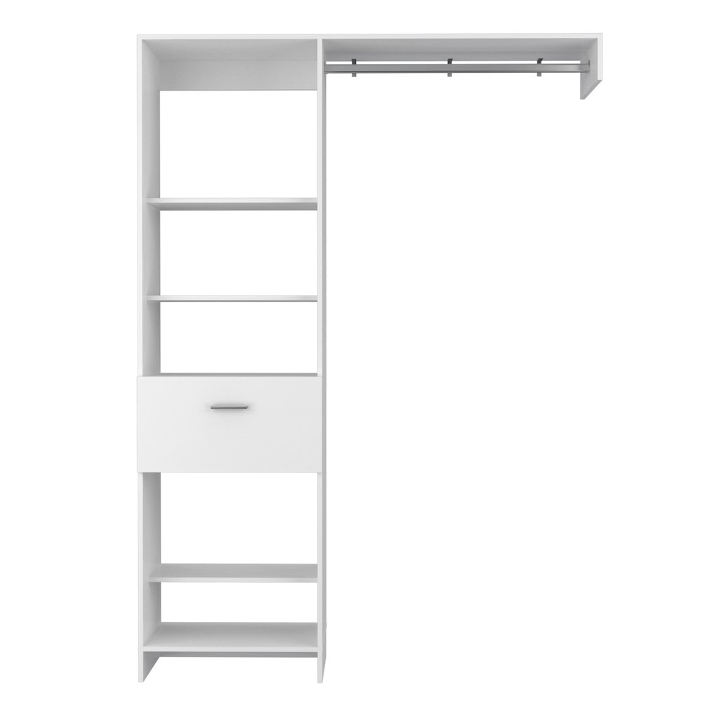 1-Drawer 4-Shelf Closet System White. Picture 2